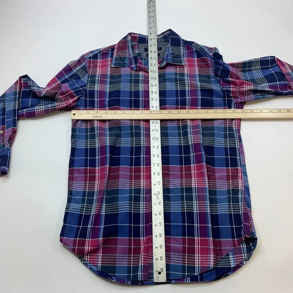 Banana Republic Shirt Mens S Small Multi Plaid Camden Fit Long Sleeve Button Up
